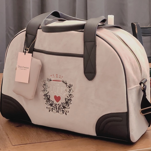Juicy Couture Dome Weekender Travel Bag Tote Bag NWT pink and brown - Picture 4 of 10